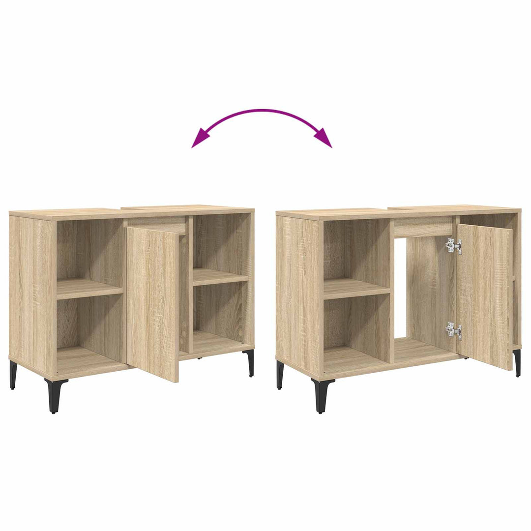 Vaskeskab Sonoma eg 80 x 33 x 60 cm Ingeniørt træ og jern