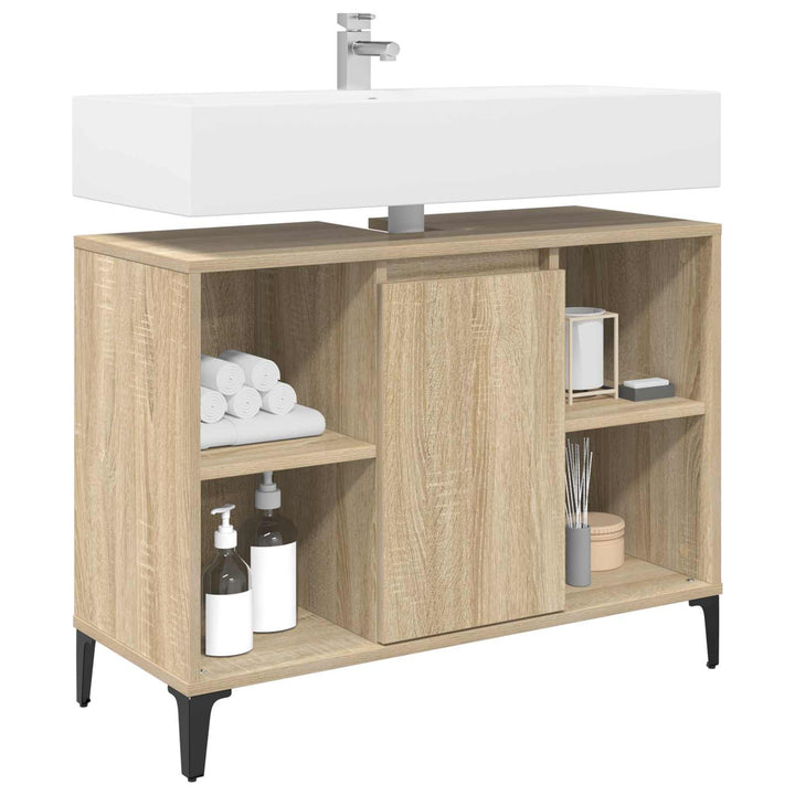 Vaskeskab Sonoma eg 80 x 33 x 60 cm Ingeniørt træ og jern