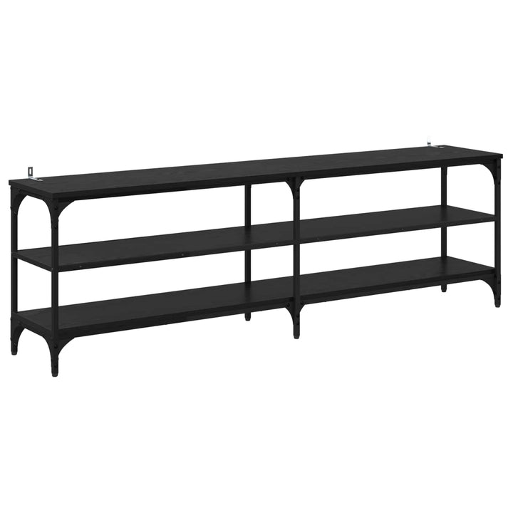 TV-skab 160 x 30 x 50 cm Sort eg Ingeniørt træ og jern