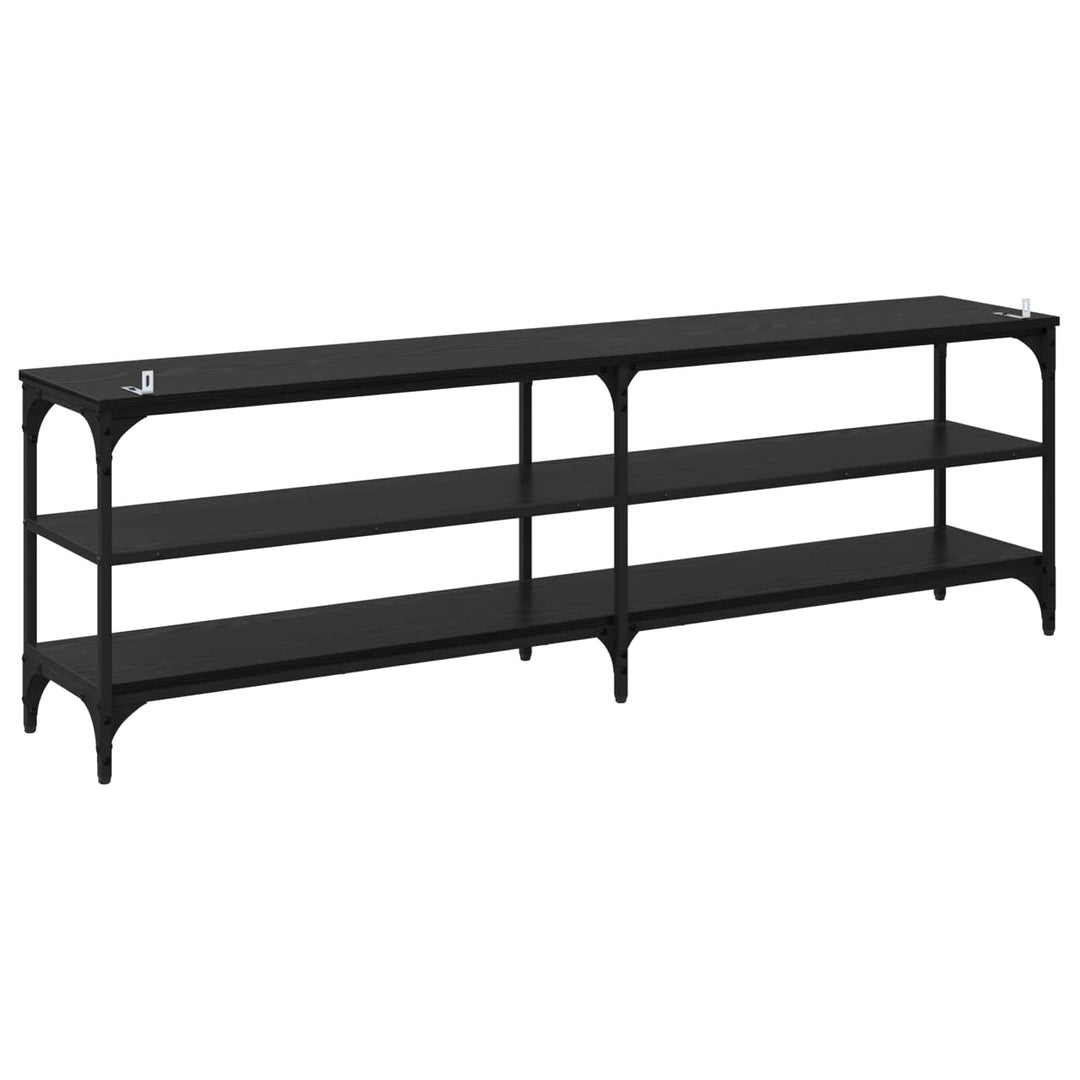 TV-skab 160 x 30 x 50 cm Sort eg Ingeniørt træ og jern