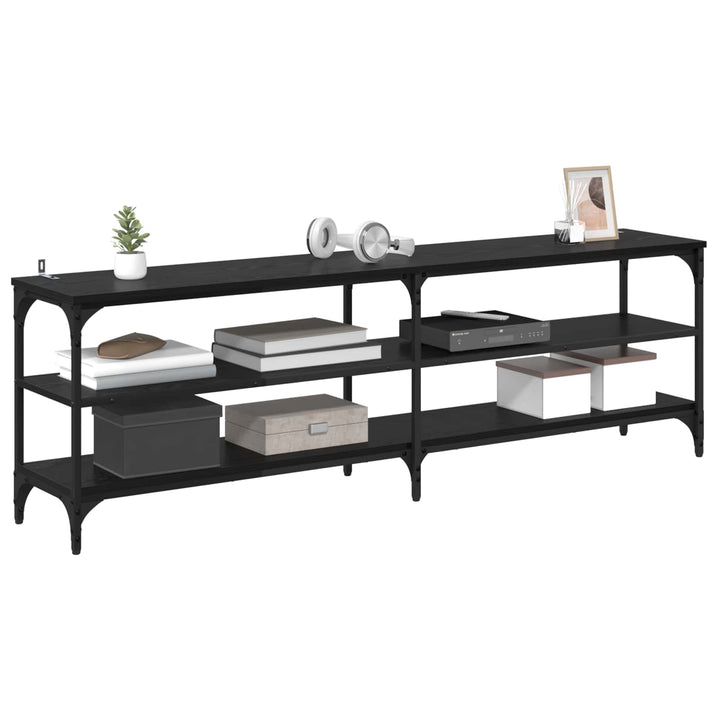 TV-skab 160 x 30 x 50 cm Sort eg Ingeniørt træ og jern