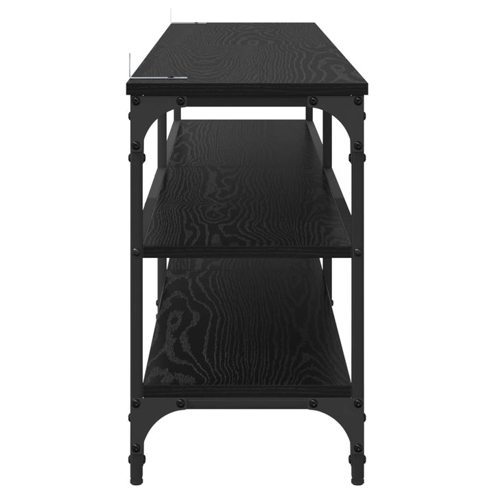 TV-skab 160 x 30 x 50 cm Sort eg Ingeniørt træ og jern