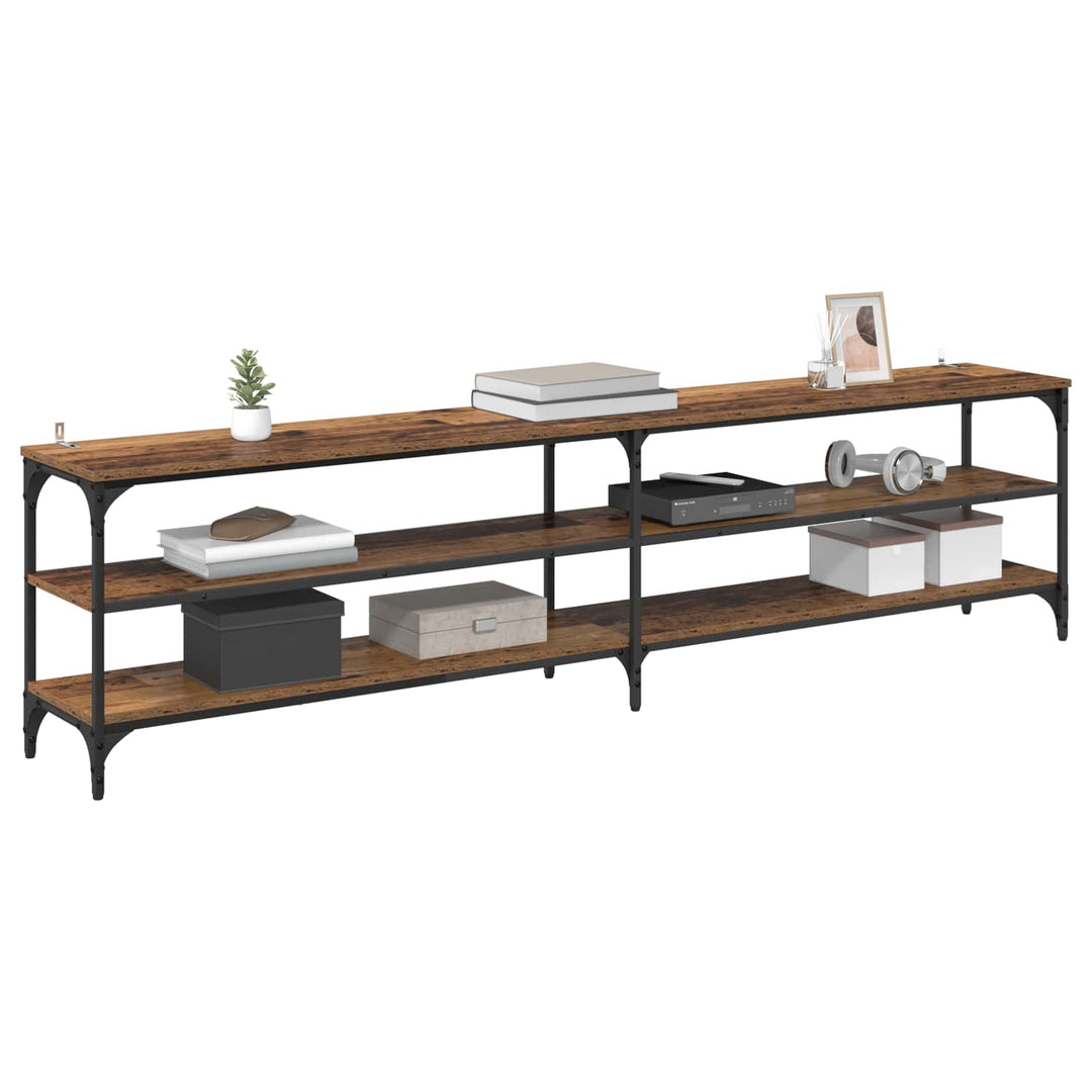 TV-skab Gammelt træ 200 x 30 x 50 cm Ingeniørt træ og jern