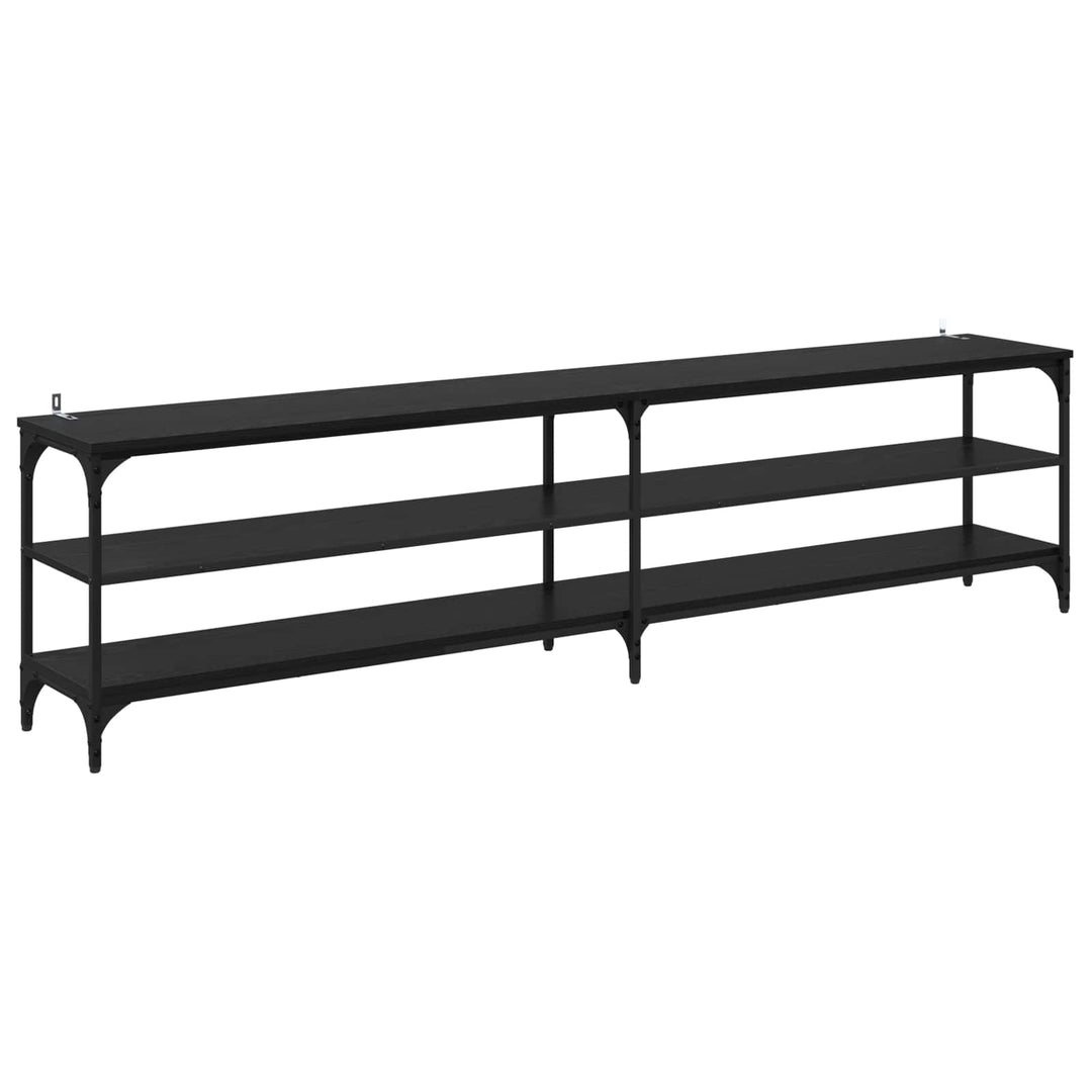 TV-skab 200 x 30 x 50 cm Sort eg Ingeniørt træ og jern
