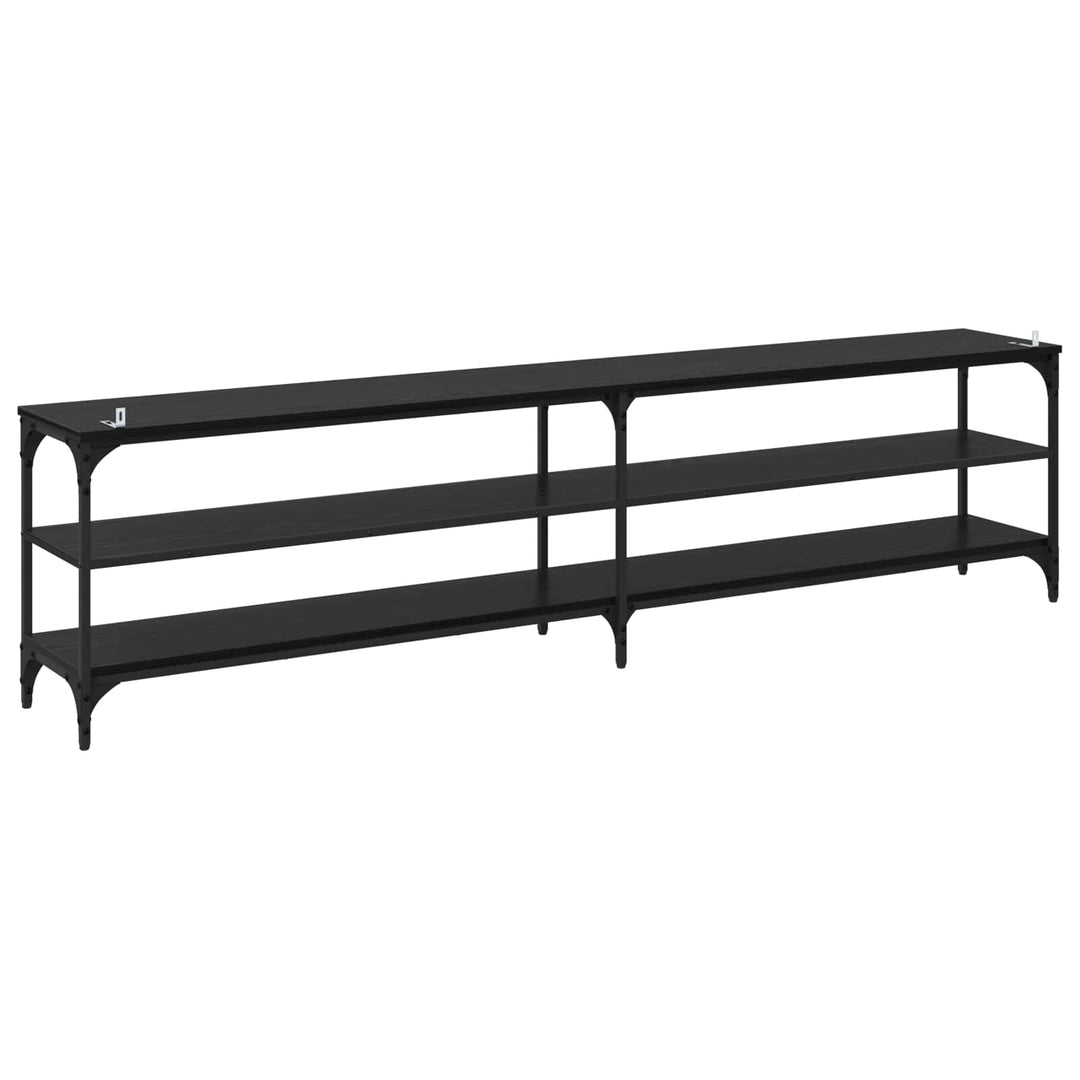 TV-skab 200 x 30 x 50 cm Sort eg Ingeniørt træ og jern
