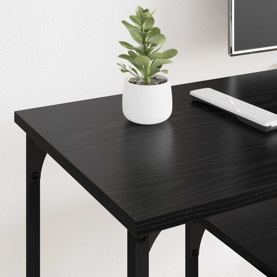 TV-skab Sort eg 102 x 35 x 45,5 cm Ingeniørt træ og jern
