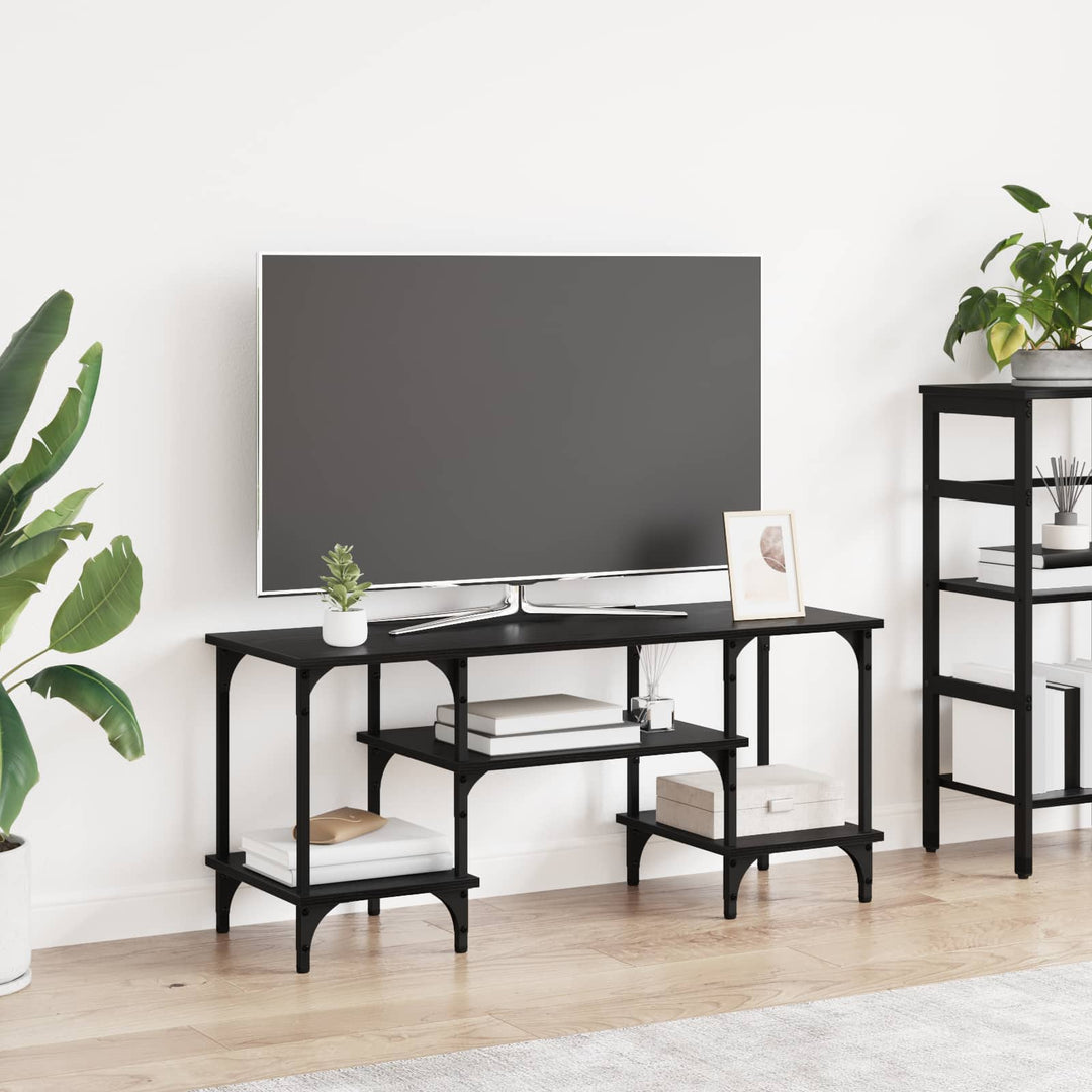 TV-skab Sort eg 102 x 35 x 45,5 cm Ingeniørt træ og jern