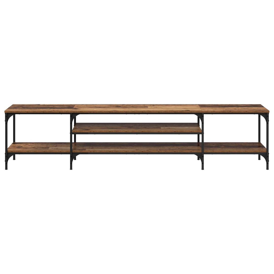 TV-skab Gammelt træ 201 x 35 x 45 cm Ingeniørt træ og jern