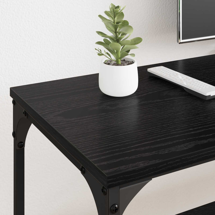 TV-skab Sort eg 201 x 35 x 45 cm Ingeniørt træ og jern