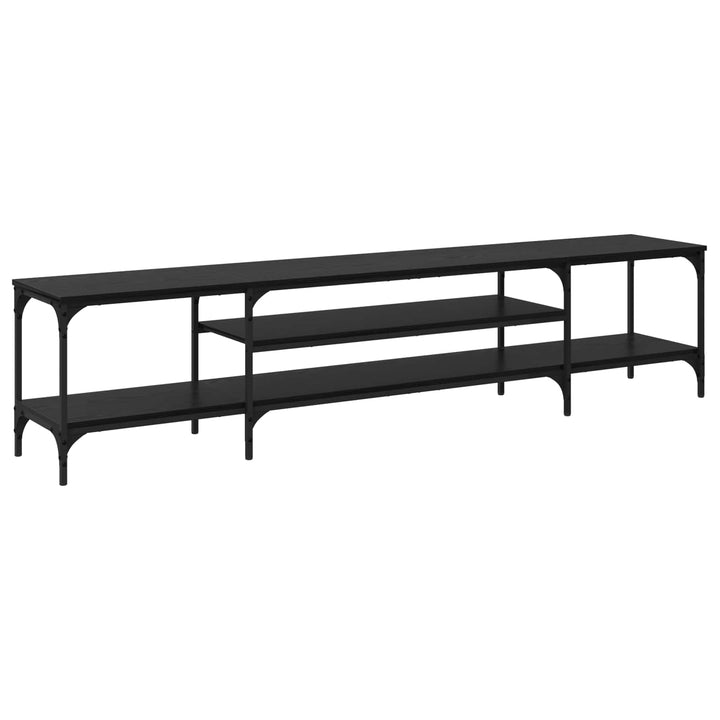 TV-skab Sort eg 201 x 35 x 45 cm Ingeniørt træ og jern
