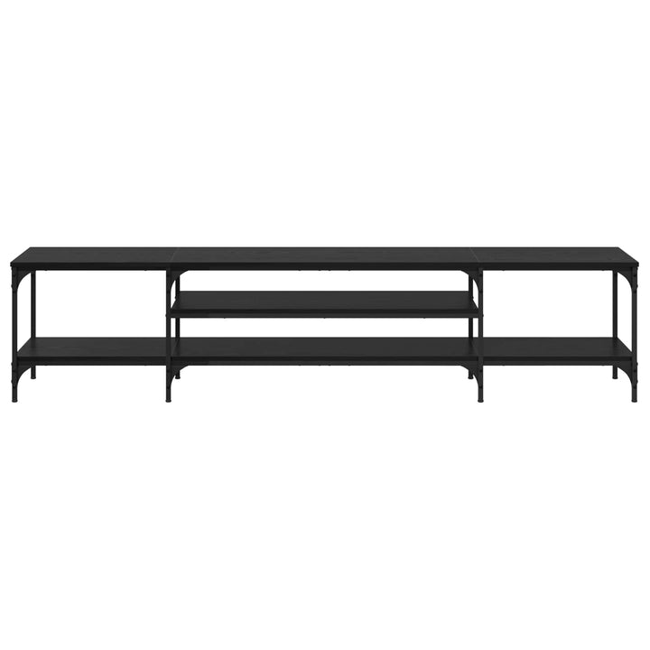 TV-skab Sort eg 201 x 35 x 45 cm Ingeniørt træ og jern
