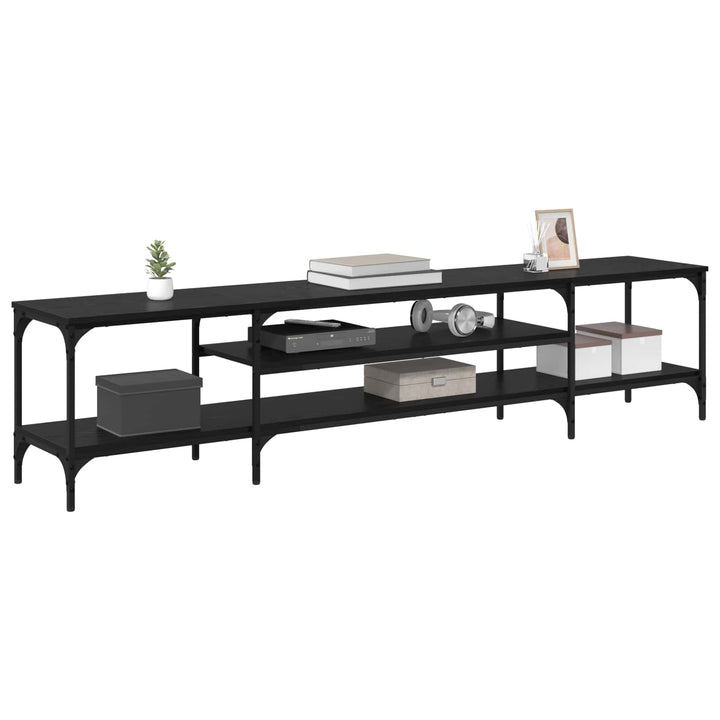 TV-skab Sort eg 201 x 35 x 45 cm Ingeniørt træ og jern