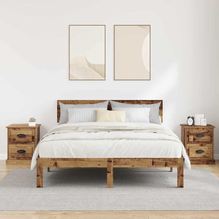 Natskab 2 stk. Gammelt træ 39 x 39 x 47.5 cm Konstrueret træ