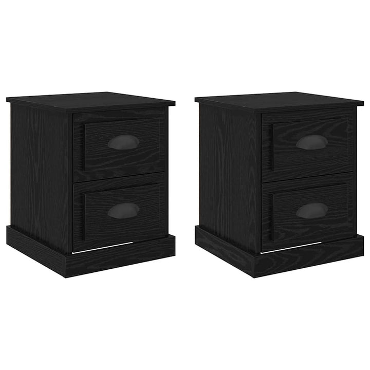 Natskab 2 pcs Sort eg 39 x 39 x 47.5 cm Konstrueret træ