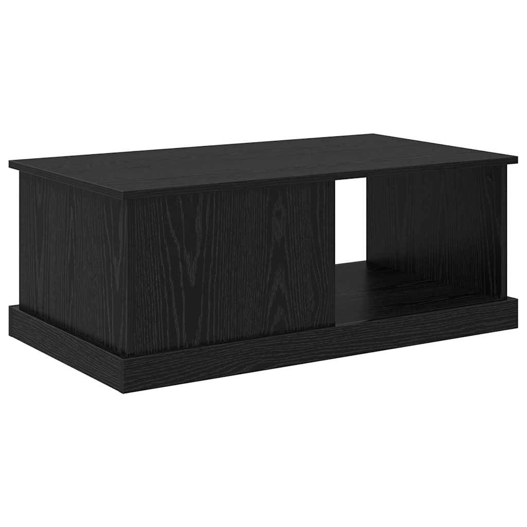 Sofabord med skuffe Sort eg 90 x 50 x 35 cm Konstrueret træ