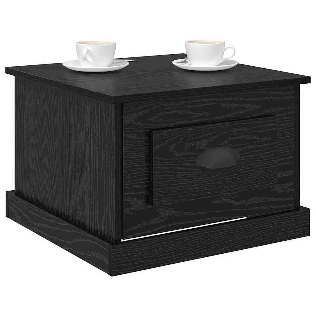 Sofabord med skuffe Sort eg 50 x 50 x 35 cm Konstrueret træ