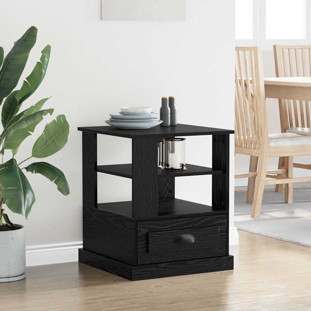 Natskab med skuffe Sort eg 50 x 50 x 60 cm Konstrueret træ