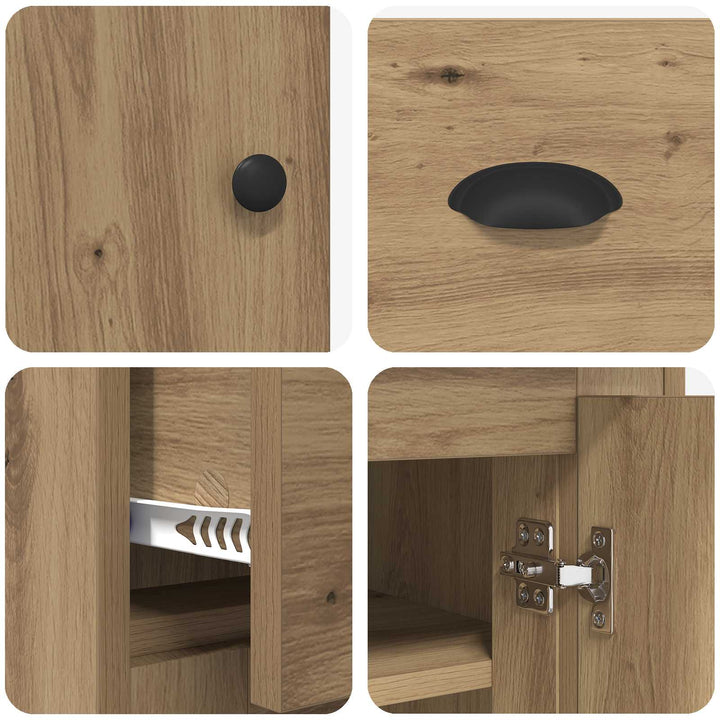 Highboard Artisan Egetræ 70 x 35,5 x 67,5 cm Konstrueret træ