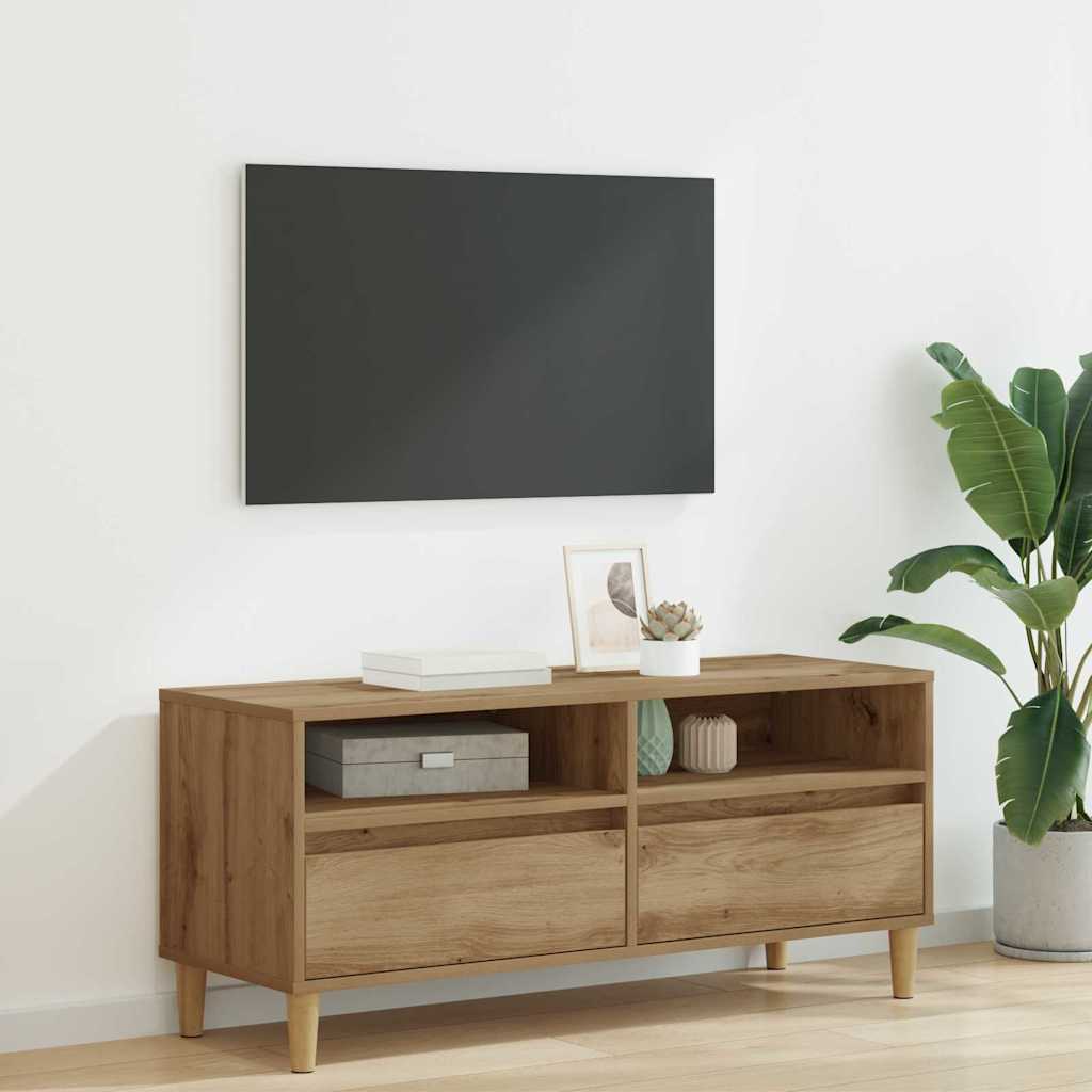 TV-skab 100 x 34,5 x 44,5 cm Artisan Egetræ Konstrueret træ