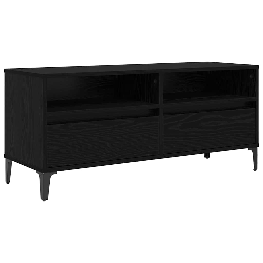 TV-skab Sort eg 100 x 34,5 x 44,5 cm Ingeniørt træ og jern