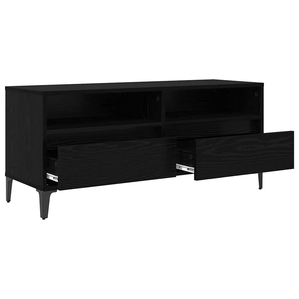 TV-skab Sort eg 100 x 34,5 x 44,5 cm Ingeniørt træ og jern