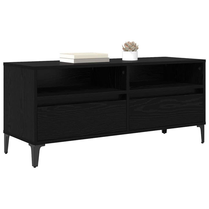 TV-skab Sort eg 100 x 34,5 x 44,5 cm Ingeniørt træ og jern