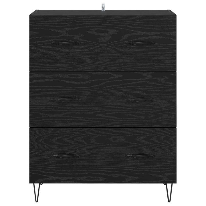 Sideboard Sort eg 69,5 x 34 x 90 cm Ingeniørt træ og jern