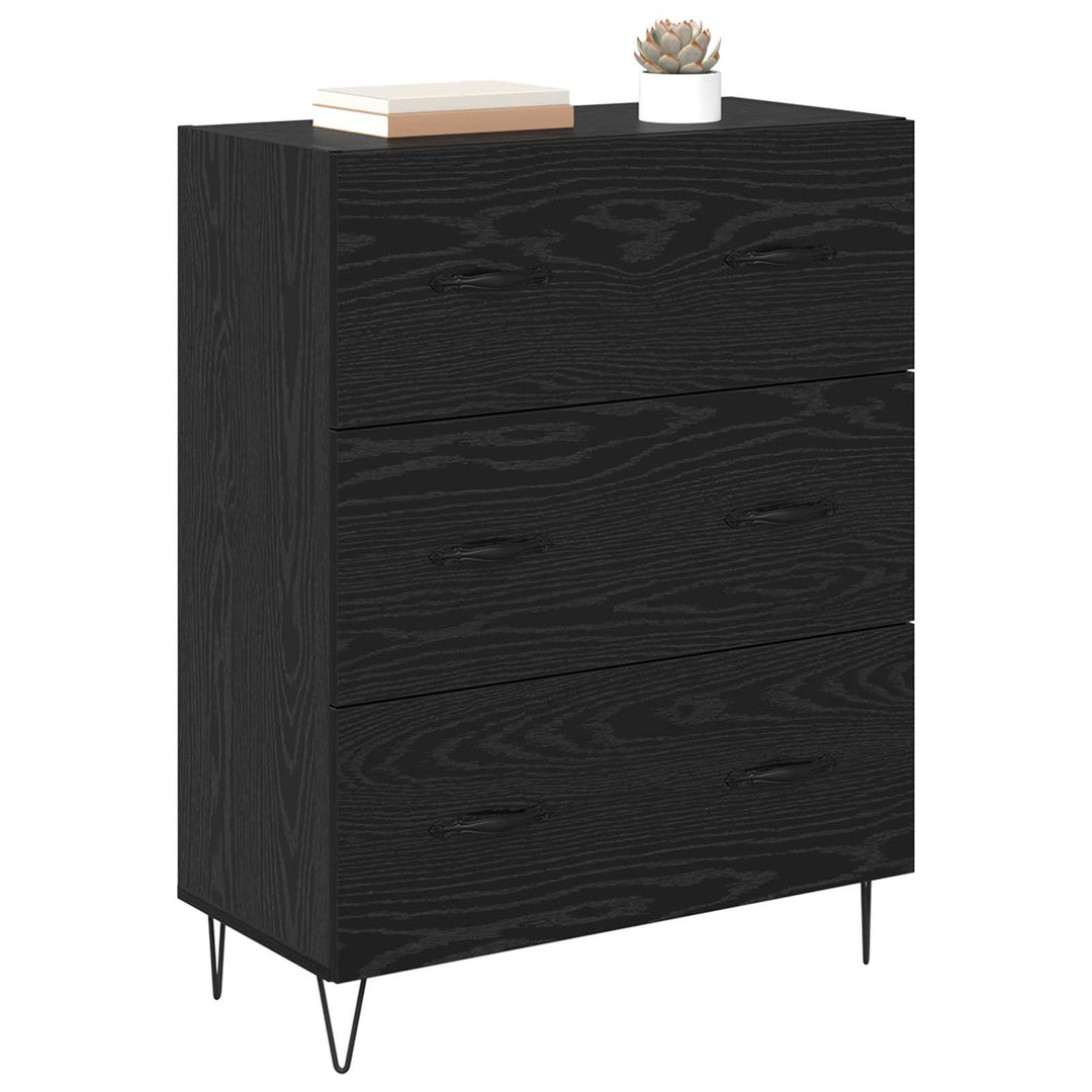 Sideboard Sort eg 69,5 x 34 x 90 cm Ingeniørt træ og jern