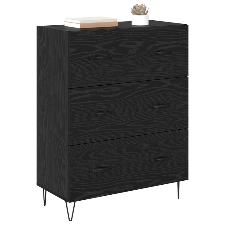 Sideboard Sort eg 69,5 x 34 x 90 cm Ingeniørt træ og jern
