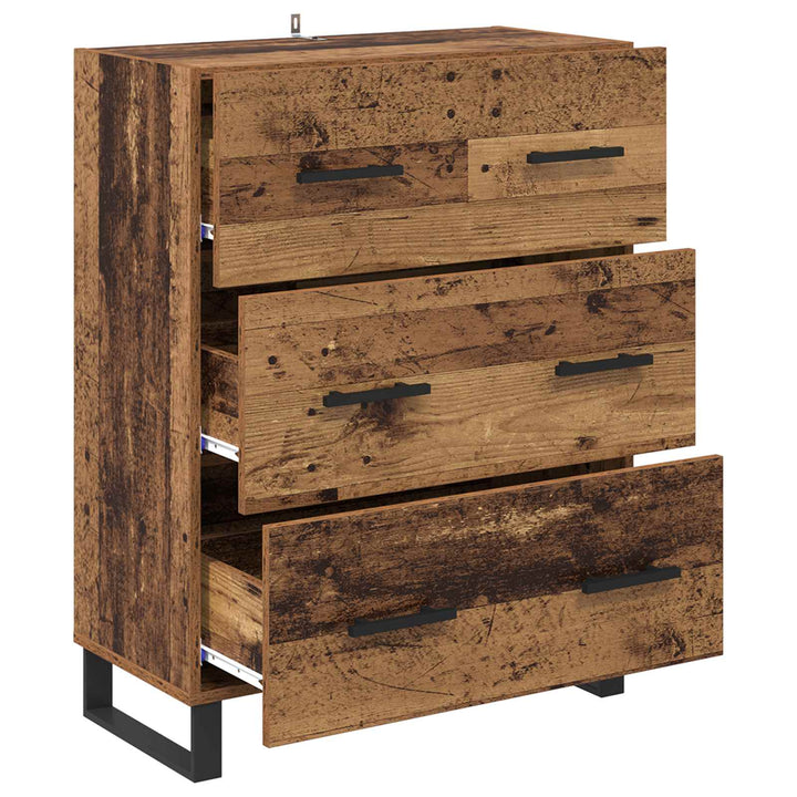 Sideboard Gammelt træ 69,5 x 34 x 90 cm Ingeniørt træ og jern