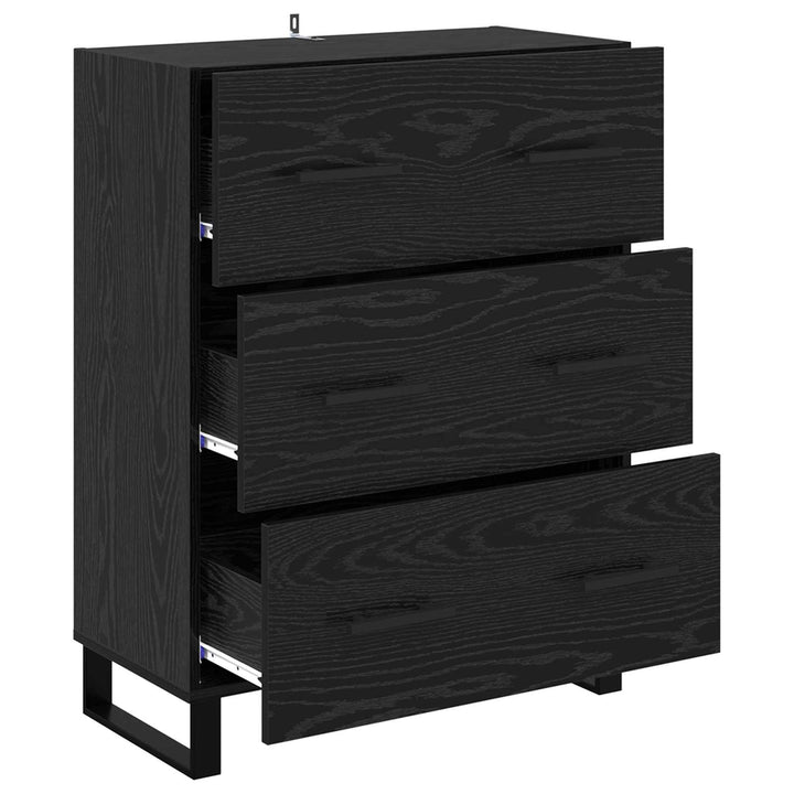 Sideboard Sort eg 69,5 x 34 x 90 cm Ingeniørt træ og jern