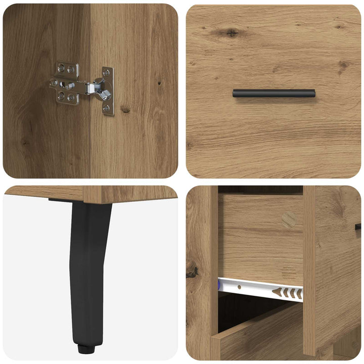 Sideboard med skuffe Artisan Egetræ 69,5 x 34 x 90 cm