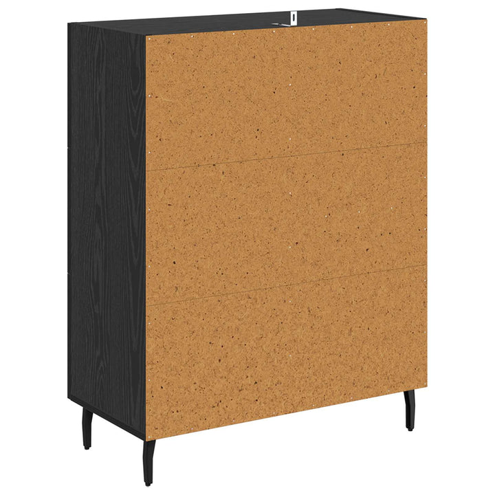 Sideboard Sort eg 69,5 x 34 x 90 cm Ingeniørt træ og jern