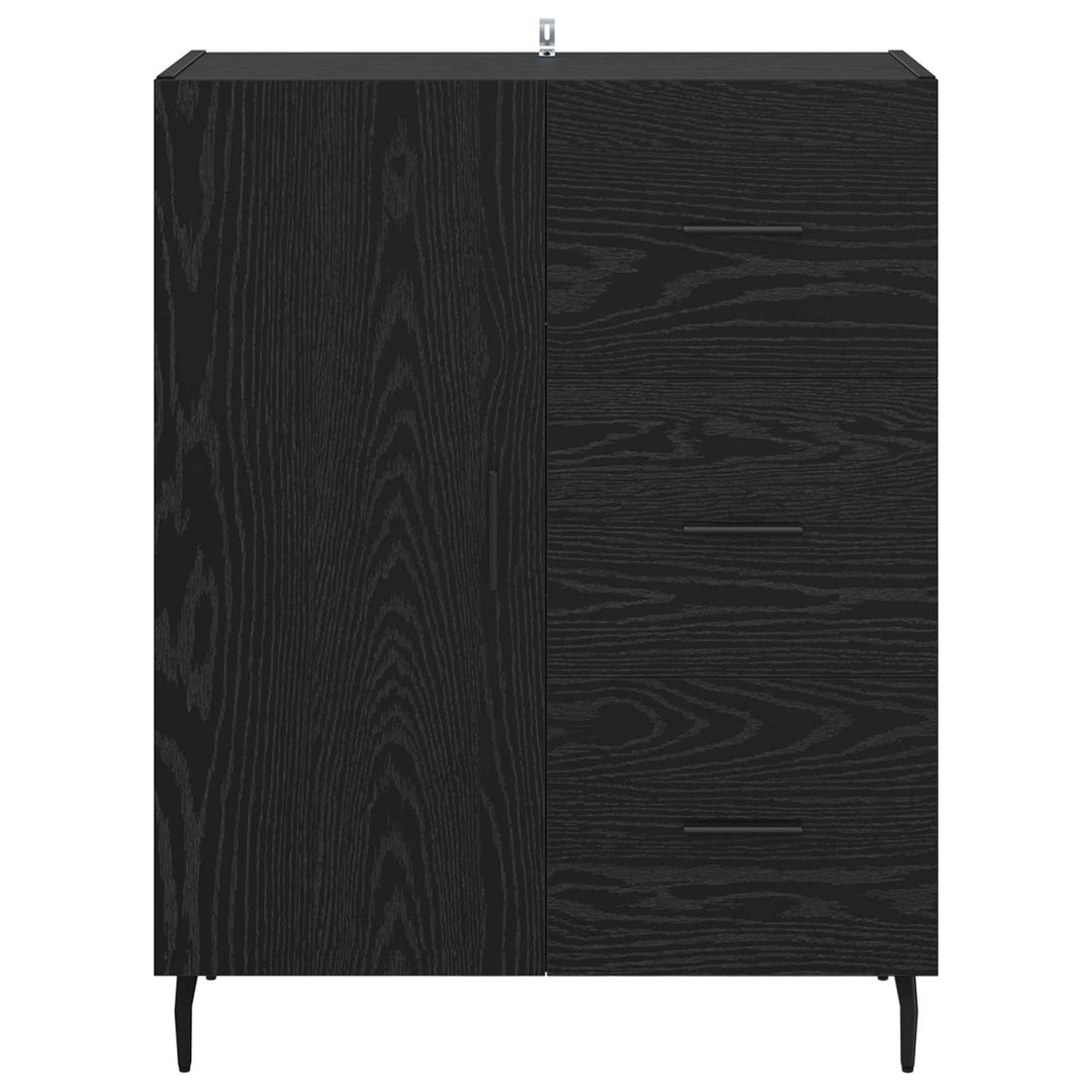 Sideboard Sort eg 69,5 x 34 x 90 cm Ingeniørt træ og jern