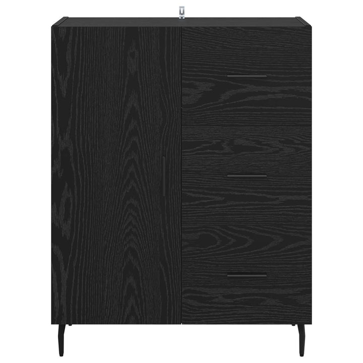 Sideboard Sort eg 69,5 x 34 x 90 cm Ingeniørt træ og jern