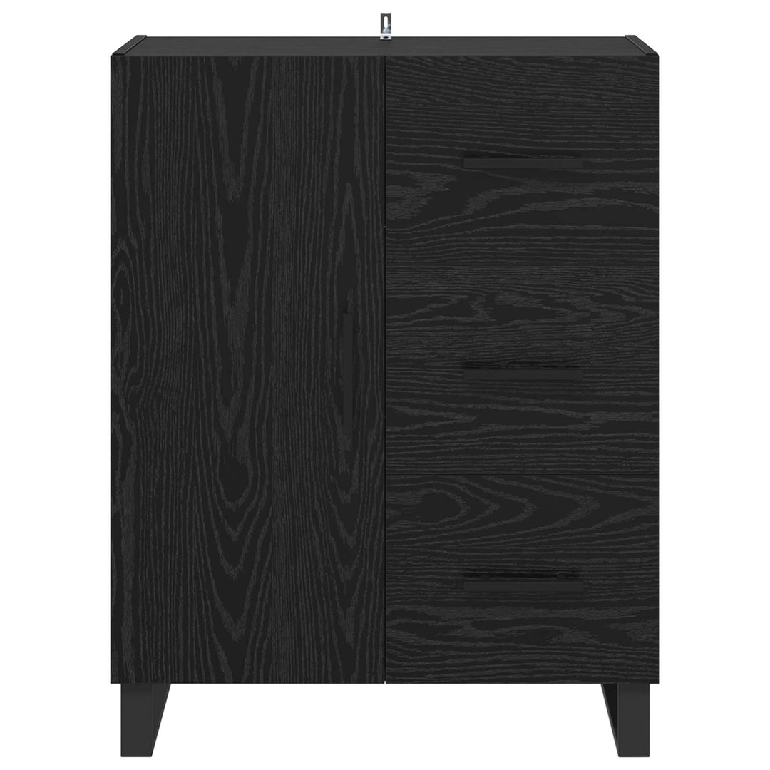 Sideboard Sort eg 69,5 x 34 x 90 cm Ingeniørt træ og jern
