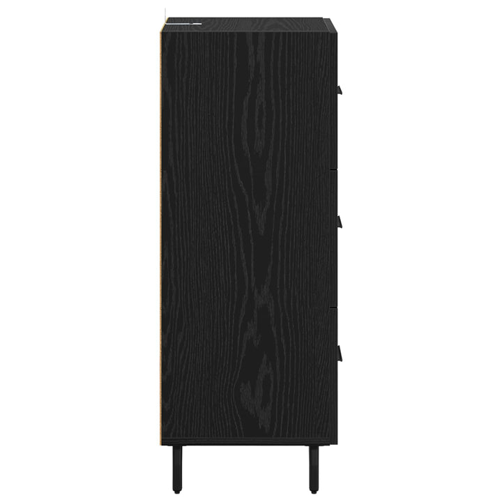 Sideboard med skuffe Sort eg 34 x 34.5 x 90 cm Konstrueret træ