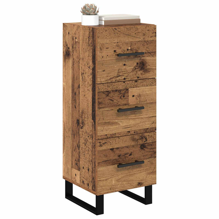 Sideboard Gammelt træ 34,5 x 34 x 90 cm Ingeniørt træ og jern