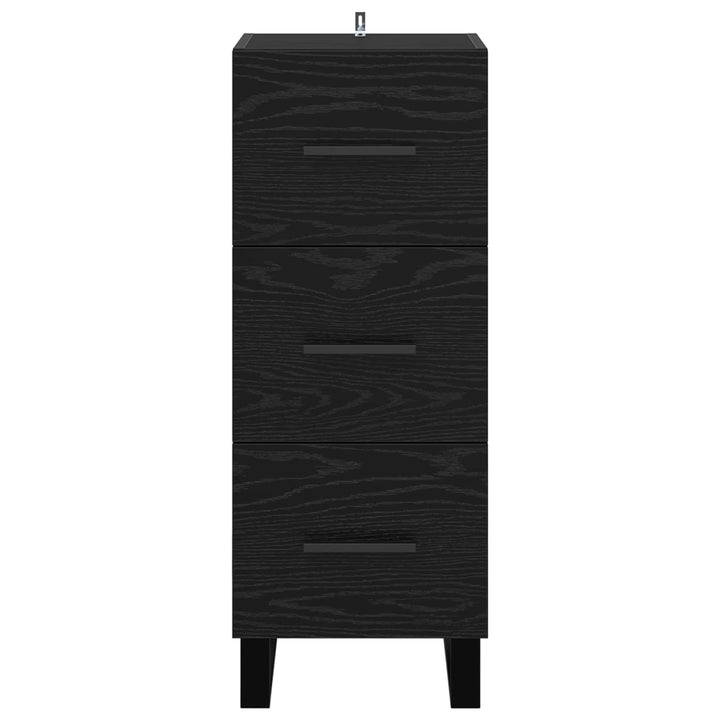 Sideboard Sort eg 34,5 x 34 x 90 cm Ingeniørt træ og jern