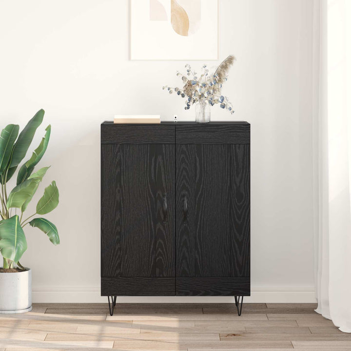 Sideboard Sort eg 69,5 x 34 x 90 cm Ingeniørt træ og jern