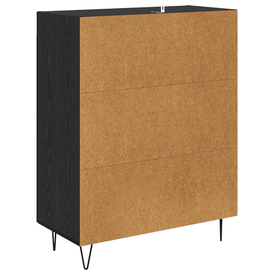Sideboard Sort eg 69,5 x 34 x 90 cm Ingeniørt træ og jern