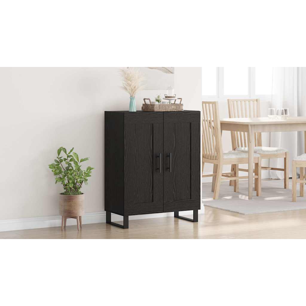 Sideboard Sort eg 69,5 x 34 x 90 cm Ingeniørt træ og jern
