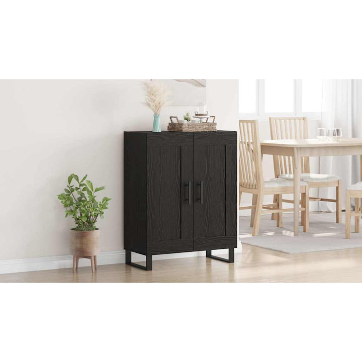 Sideboard Sort eg 69,5 x 34 x 90 cm Ingeniørt træ og jern