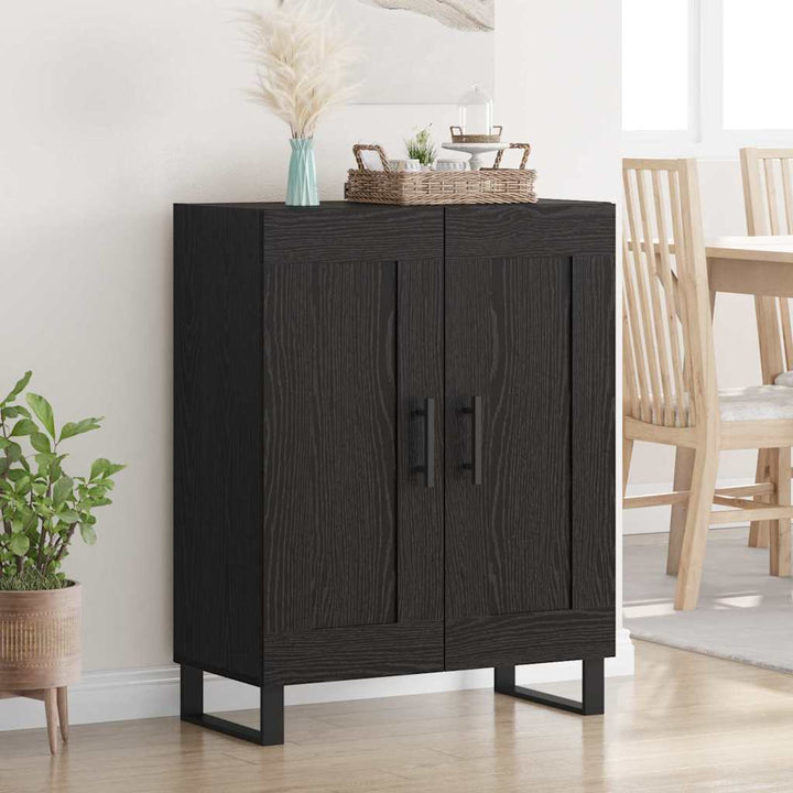 Sideboard Sort eg 69,5 x 34 x 90 cm Ingeniørt træ og jern