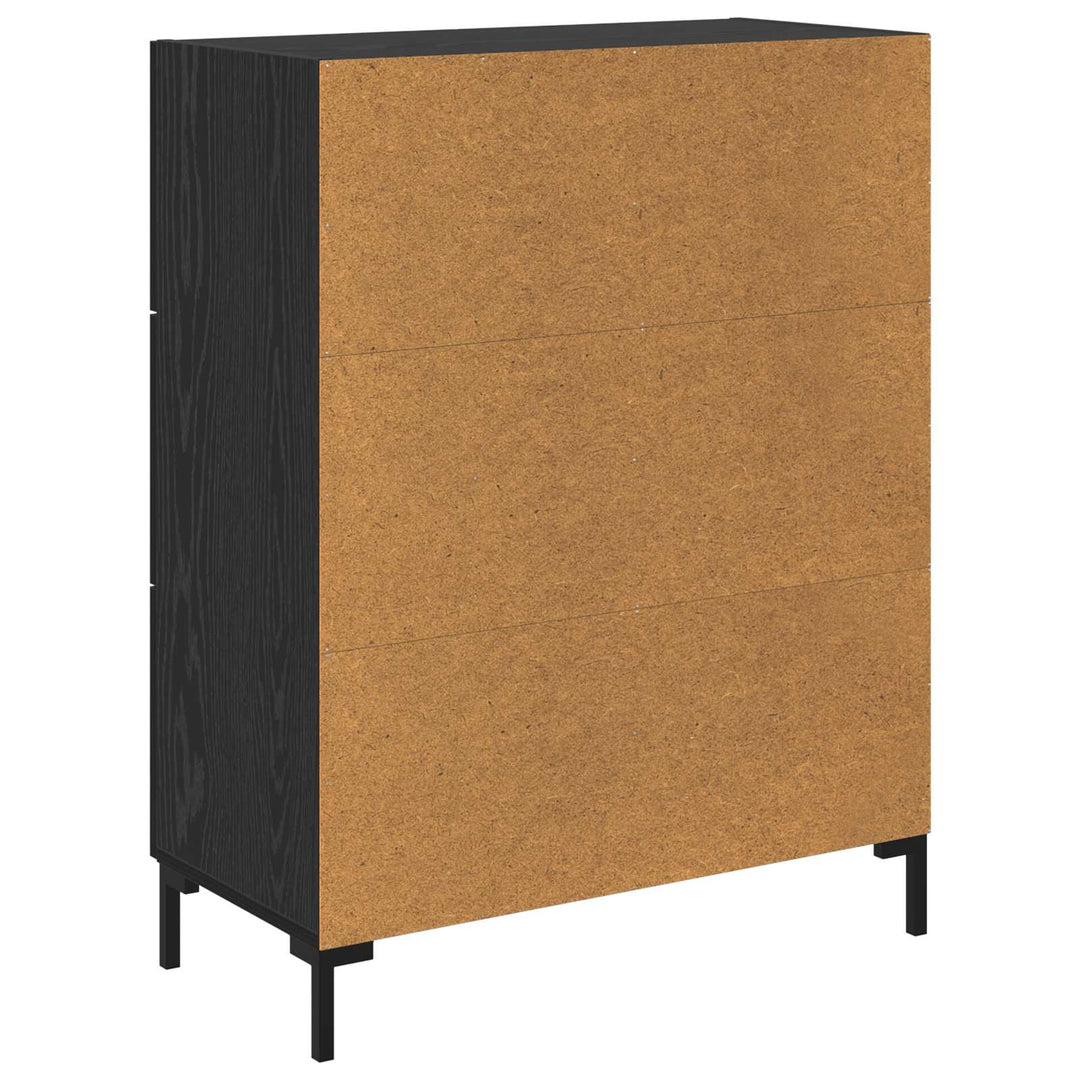 Sideboard med skuffe Sort eg 69.5 x 34 x 90 cm Konstrueret træ
