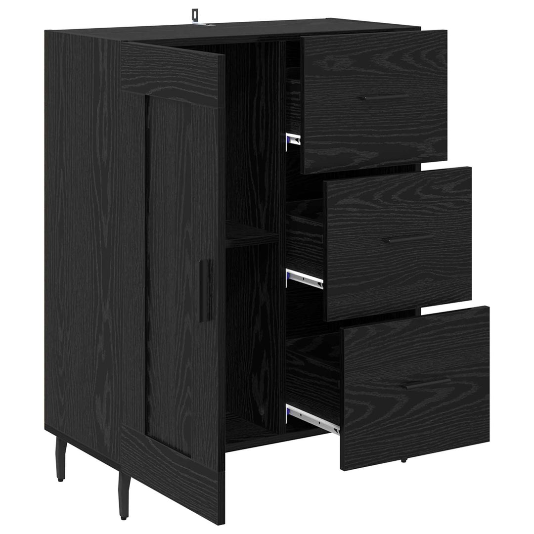 Sideboard Sort eg 69,5 x 34 x 90 cm Ingeniørt træ og jern