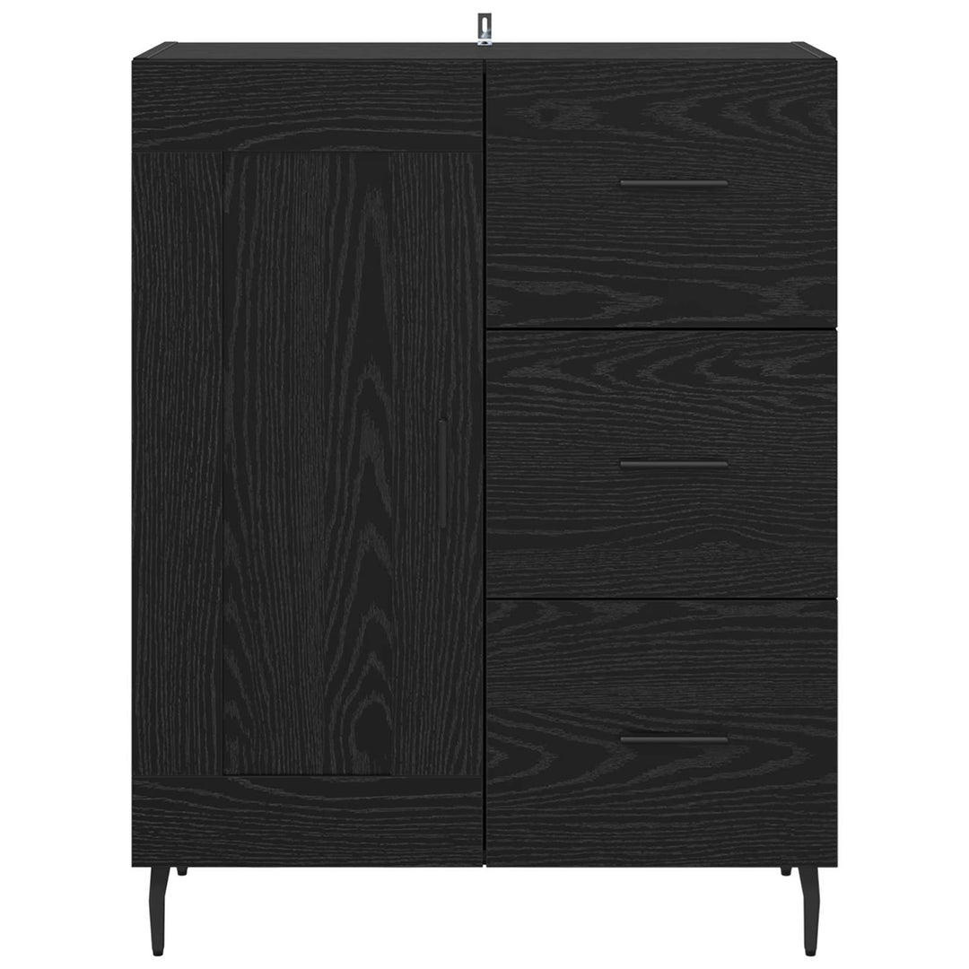 Sideboard Sort eg 69,5 x 34 x 90 cm Ingeniørt træ og jern