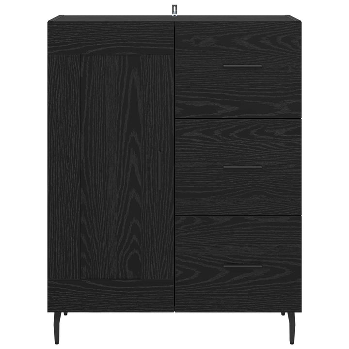 Sideboard Sort eg 69,5 x 34 x 90 cm Ingeniørt træ og jern