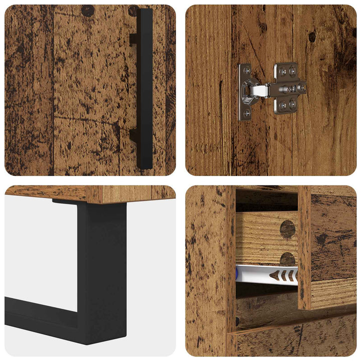 Sideboard Gammelt træ 69,5 x 34 x 90 cm Ingeniørt træ og jern