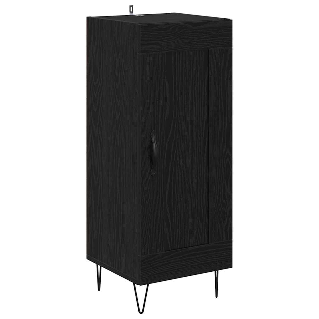 Sideboard Sort eg 34,5 x 34 x 90 cm Ingeniørt træ og jern